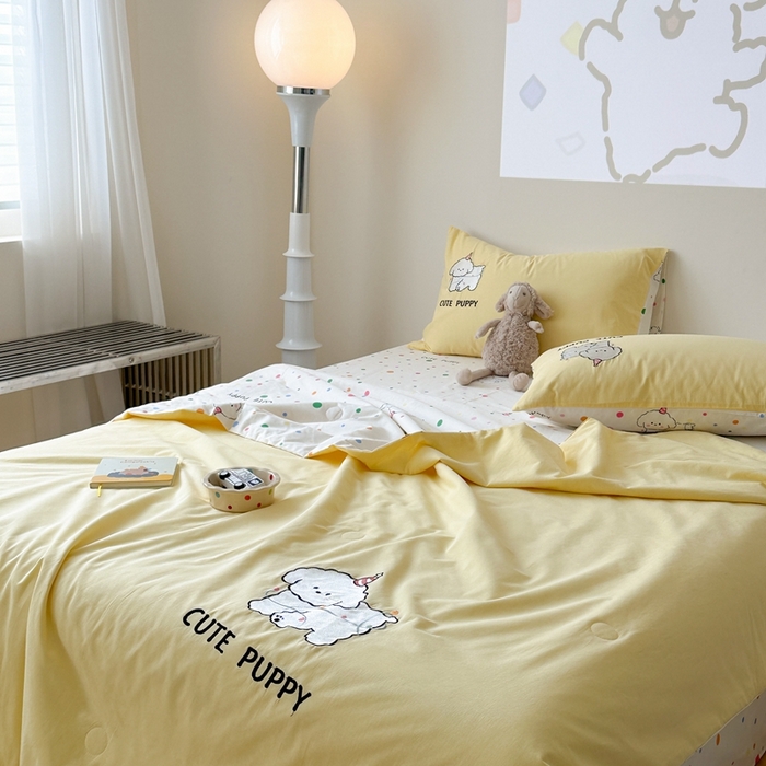 91家纺网 家纺一手货源 找家纺 （总）柚子YOUTH 2024新款小卡通全棉印+绣夏被四件套