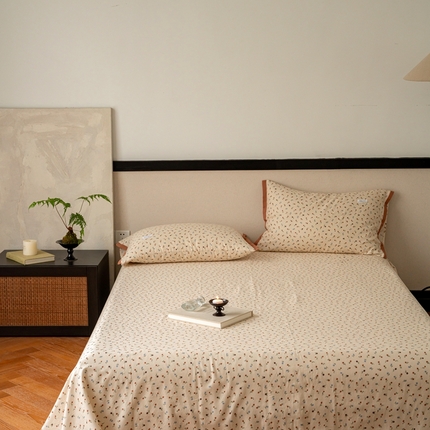 91家纺网 家纺一手货源 找家纺 （总）时光里 2024新款A类全棉双层纱床单