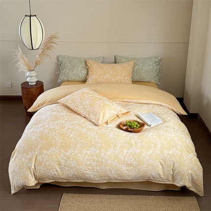 91家纺网 家纺一手货源 找家纺 （总）山舍家居 2024新款三层全棉提花四件套-野绘霜枝