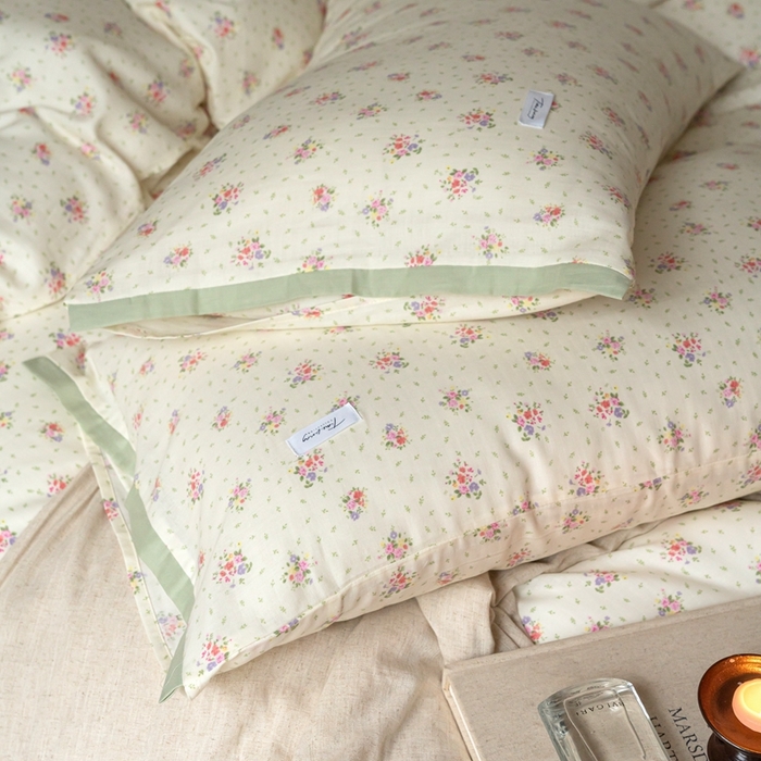 91家纺网 家纺一手货源 找家纺 时光里 2024新款A类全棉双层纱四件套 后花园