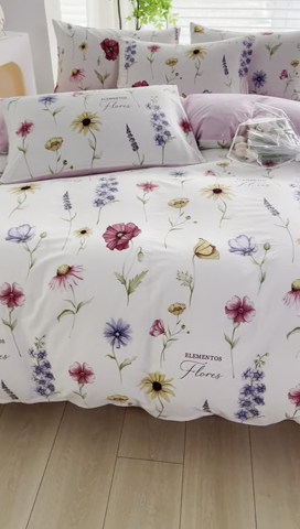 91家纺网 家纺一手货源 找家纺 雲归梦 2024新款全棉13070多规格四件套 花海