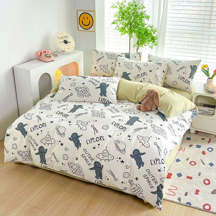 91家纺网 家纺一手货源 找家纺 雲归梦 2024新款全棉13070多规格四件套 探索太空