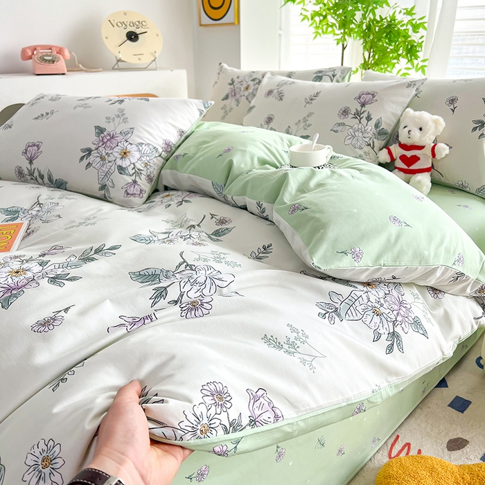 91家纺网 家纺一手货源 找家纺 雲归梦 2024新款全棉13070多规格四件套 花韵