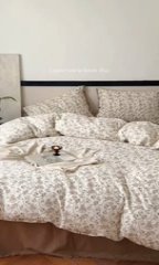 91家纺网 家纺一手货源 找家纺 时光里 2024新款A类全棉双层纱四件套 后花园