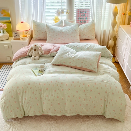 91家纺网 家纺一手货源 找家纺 多品家纺 2024新款水洗棉麻单被套 半夏