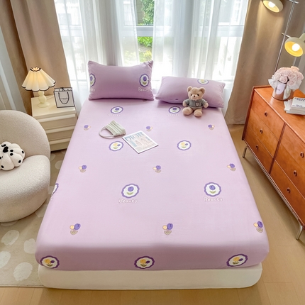 宏源家纺 2024新款超柔水洗云朵棉床笠 花季