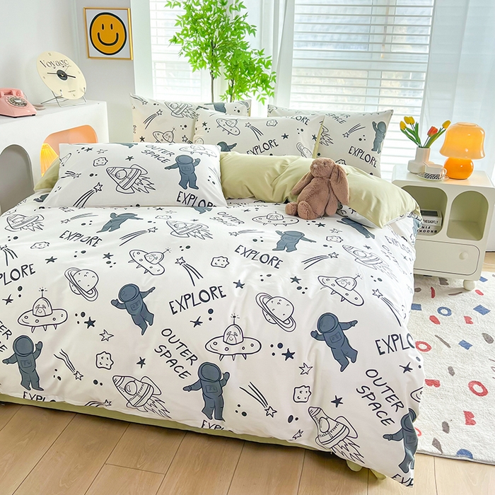 91家纺网 家纺一手货源 找家纺 雲归梦 2024新款全棉13070多规格四件套 探索太空