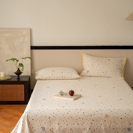 91家纺网 家纺一手货源 找家纺 （总）时光里 2024新款A类全棉双层纱床单