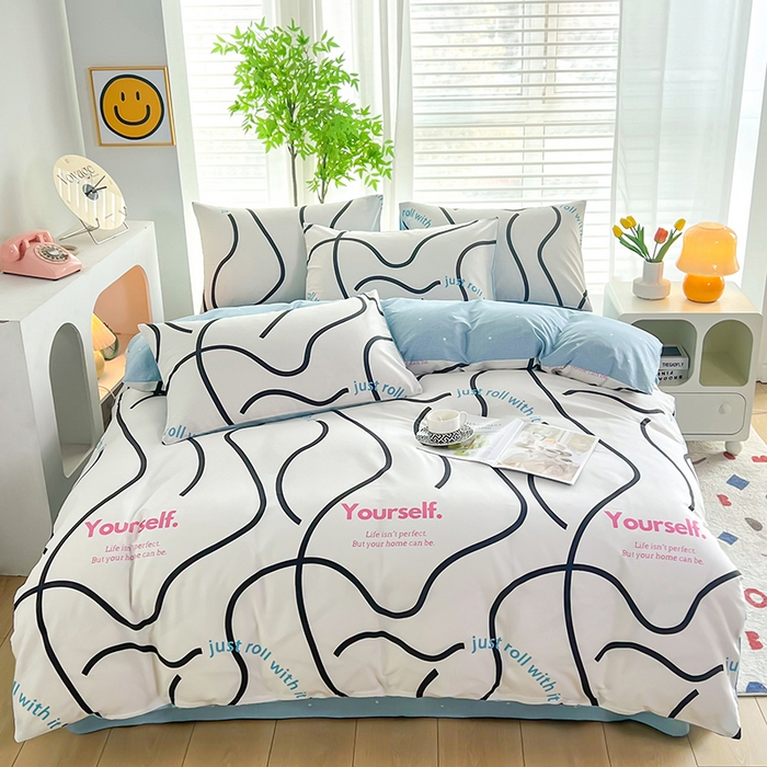 91家纺网 家纺一手货源 找家纺 雲归梦 2024新款全棉13070多规格四件套 自由线条