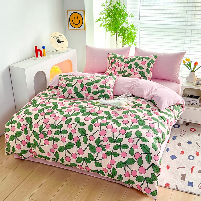 91家纺网 家纺一手货源 找家纺 雲归梦 2024新款全棉13070多规格四件套 春日樱桃