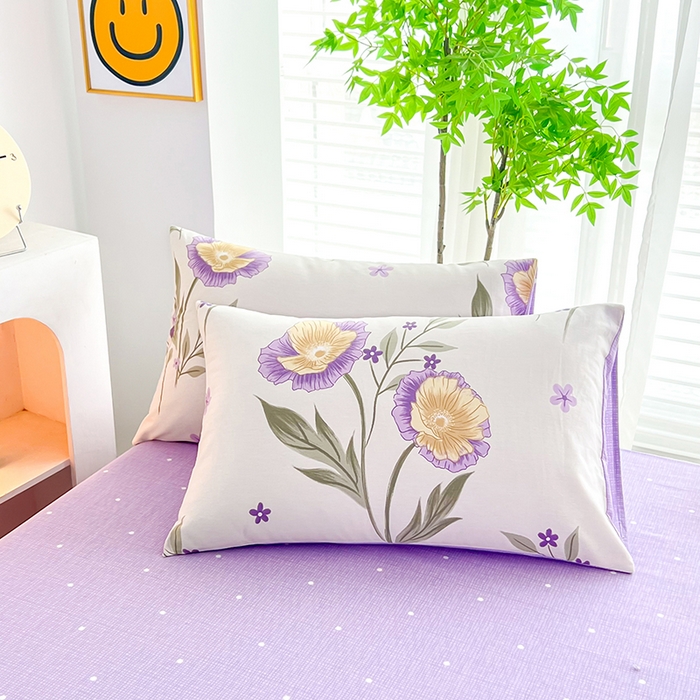 91家纺网 家纺一手货源 找家纺 雲归梦 2024新款全棉13070多规格四件套 虞美人之香（紫）