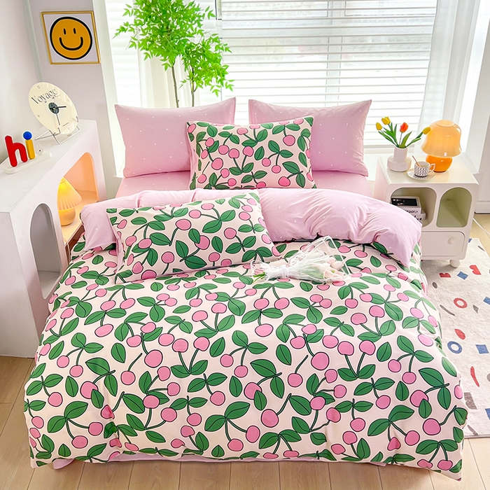 91家纺网 家纺一手货源 找家纺 雲归梦 2024新款全棉13070多规格四件套 春日樱桃