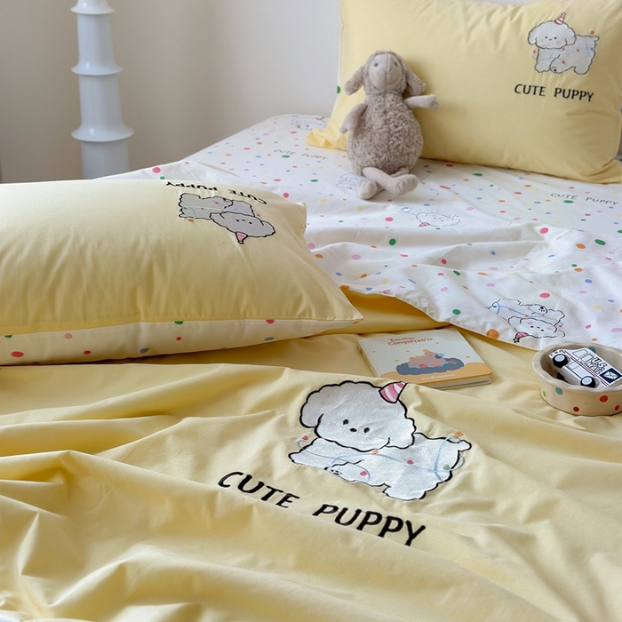 91家纺网 家纺一手货源 找家纺 （总）柚子YOUTH 2024新款小卡通全棉印+绣夏被四件套