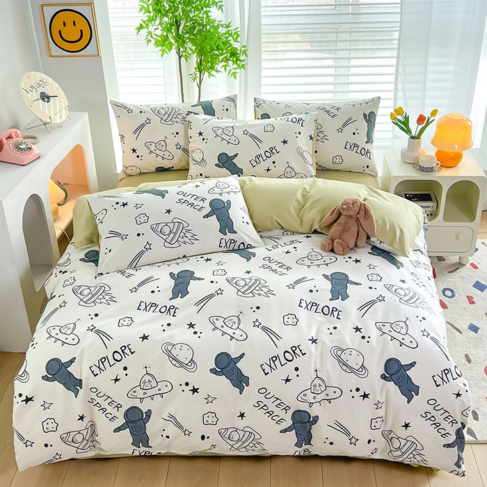 91家纺网 家纺一手货源 找家纺 雲归梦 2024新款全棉13070多规格四件套 探索太空