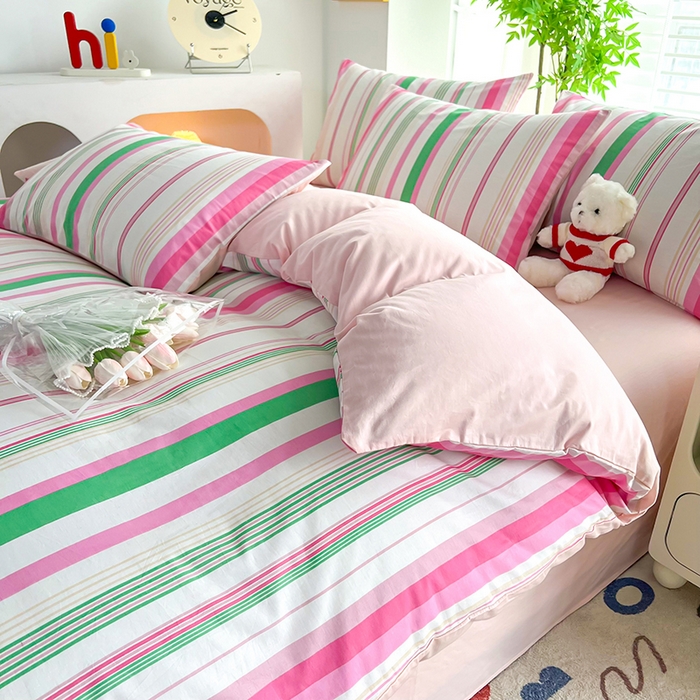 91家纺网 家纺一手货源 找家纺 雲归梦 2024新款全棉13070多规格四件套 彩虹