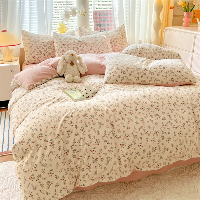 91家纺网 家纺一手货源 找家纺 多品家纺 2024新款水洗棉麻单被套 沫冉