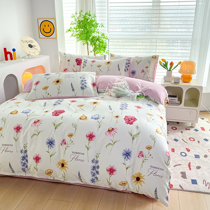 91家纺网 家纺一手货源 找家纺 雲归梦 2024新款全棉13070多规格四件套 花海