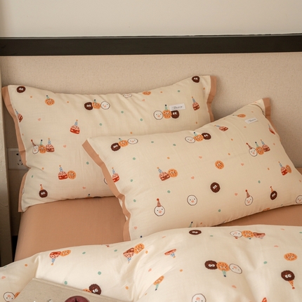 91家纺网 家纺一手货源 找家纺 （总）时光里 2024新款A类全棉双层纱单枕套