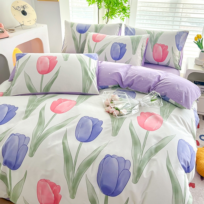 91家纺网 家纺一手货源 找家纺 雲归梦 2024新款全棉13070多规格四件套 香恋花