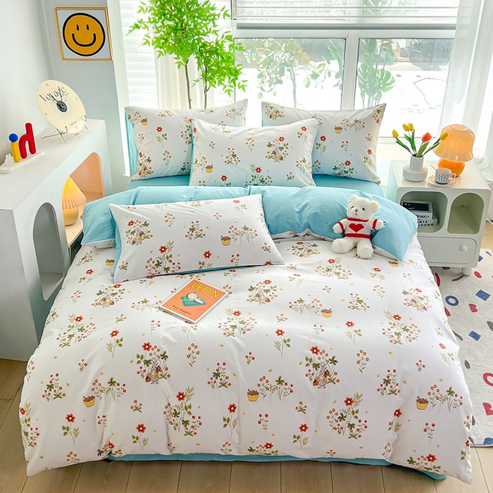 91家纺网 家纺一手货源 找家纺 雲归梦 2024新款全棉13070多规格四件套 花间小趣