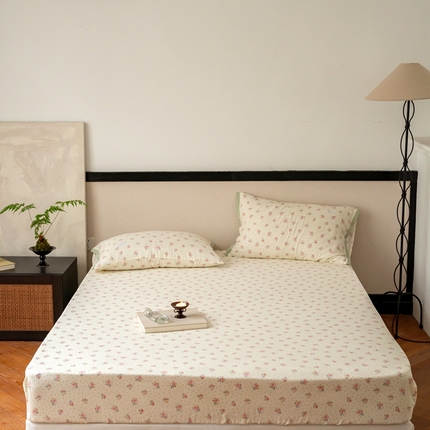 91家纺网 家纺一手货源 找家纺 （总）时光里 2024新款A类全棉双层纱单床笠