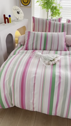 91家纺网 家纺一手货源 找家纺 雲归梦 2024新款全棉13070多规格四件套 彩虹