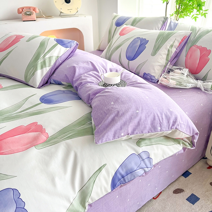 91家纺网 家纺一手货源 找家纺 雲归梦 2024新款全棉13070多规格四件套 香恋花