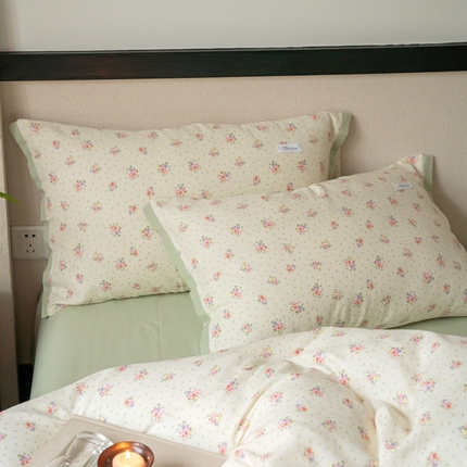 91家纺网 家纺一手货源 找家纺 （总）时光里 2024新款A类全棉双层纱单枕套