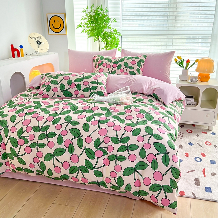 91家纺网 家纺一手货源 找家纺 雲归梦 2024新款全棉13070多规格四件套 春日樱桃