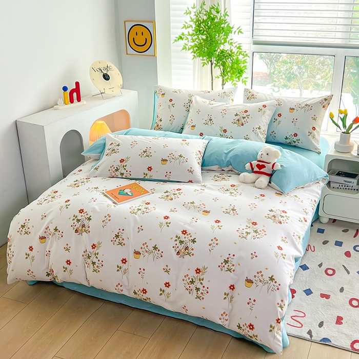 91家纺网 家纺一手货源 找家纺 雲归梦 2024新款全棉13070多规格四件套 花间小趣