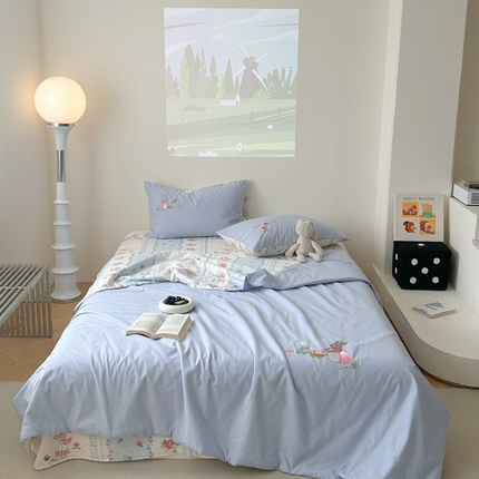 91家纺网 家纺一手货源 找家纺 （总）柚子YOUTH 2024新款小卡通全棉印+绣夏被四件套