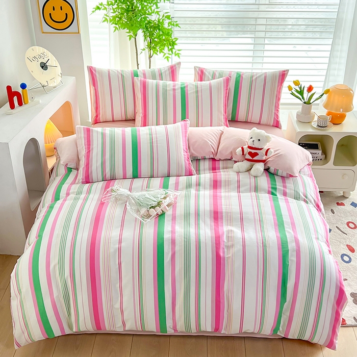 91家纺网 家纺一手货源 找家纺 雲归梦 2024新款全棉13070多规格四件套 彩虹