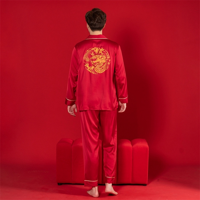 91家纺网 家纺一手货源 找家纺 洛兰沙家居馆【只代发】【只代发】 2024新款婚庆冰丝睡衣 505