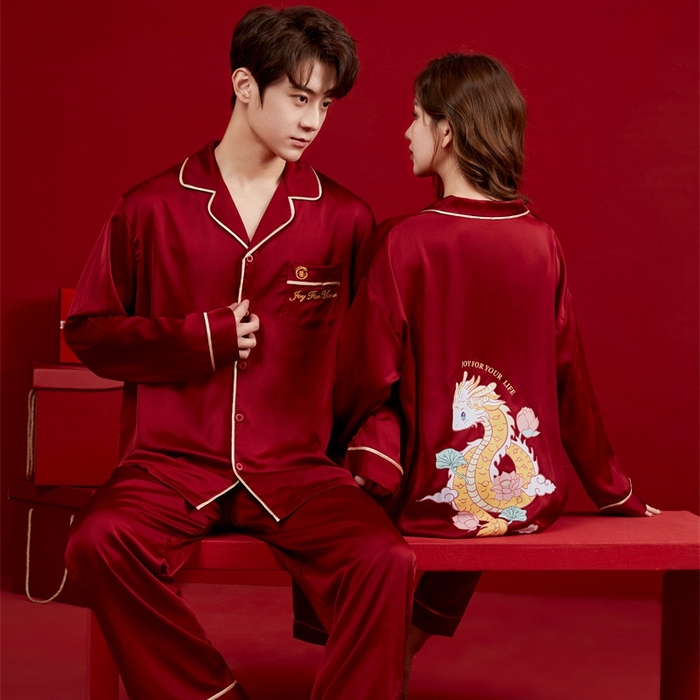 91家纺网 家纺一手货源 找家纺 洛兰沙家居馆【只代发】【只代发】 2024新款婚庆冰丝睡衣 7