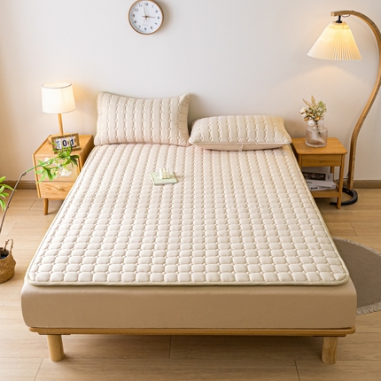 91家纺网 家纺一手货源 找家纺 芬晴家纺 2024新款A类婴幼儿级大豆床垫 星格-卡其