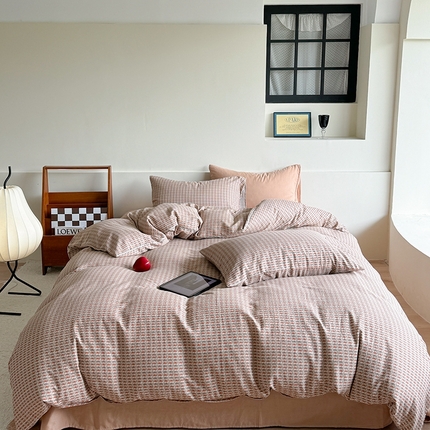 91家纺网 家纺一手货源 找家纺 麦伦家居 2024新款A类全棉双层纱系列四件套-影棚图 西西里