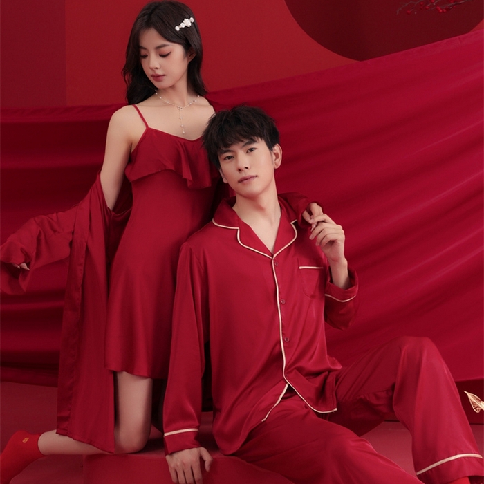 91家纺网 家纺一手货源 找家纺 洛兰沙家居馆【只代发】【只代发】 2024新款婚庆冰丝睡衣 5