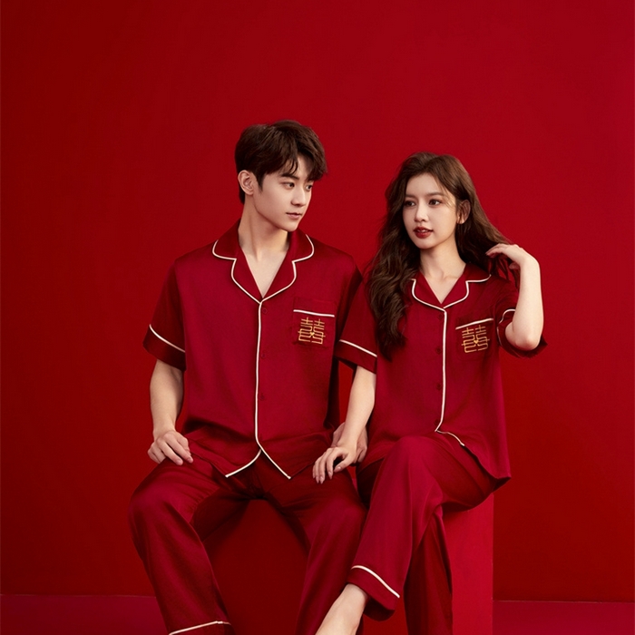 91家纺网 家纺一手货源 找家纺 洛兰沙家居馆【只代发】【只代发】 2024新款婚庆冰丝睡衣 3