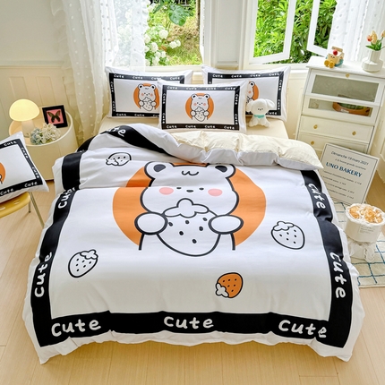 91家纺网 家纺一手货源 找家纺 （总）卡斯诺家纺馆 2025新款110克水洗棉大版花四件套（下载文件包含买家秀）