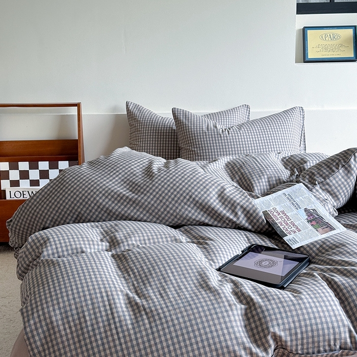 91家纺网 家纺一手货源 找家纺 麦伦家居 2024新款A类全棉双层纱系列四件套-影棚图 卡农