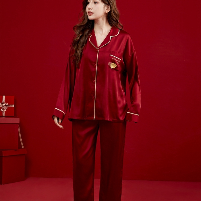 91家纺网 家纺一手货源 找家纺 洛兰沙家居馆【只代发】【只代发】 2024新款婚庆冰丝睡衣 7