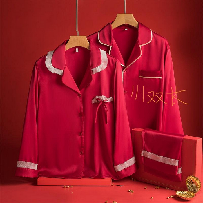 91家纺网 家纺一手货源 找家纺 洛兰沙家居馆【只代发】【只代发】 2024新款婚庆冰丝睡衣 3