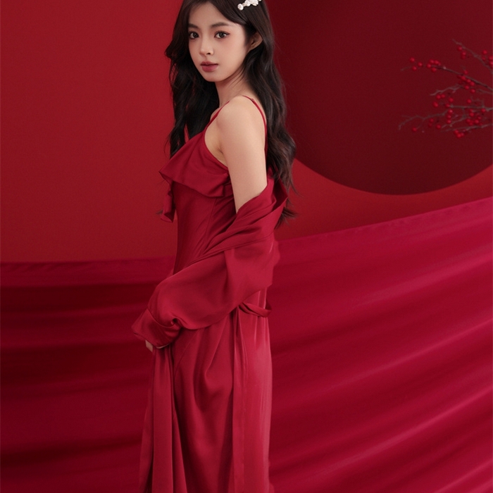 91家纺网 家纺一手货源 找家纺 洛兰沙家居馆【只代发】【只代发】 2024新款婚庆冰丝睡衣 5