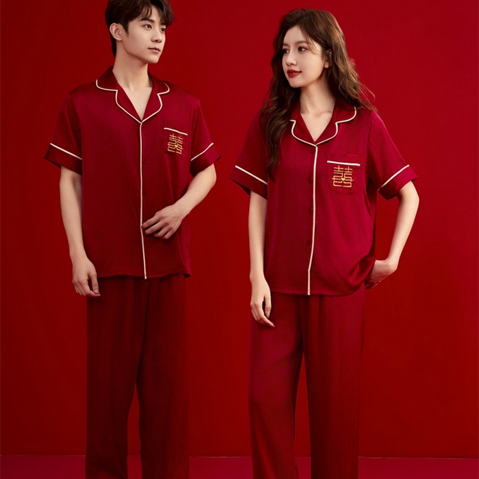 91家纺网 家纺一手货源 找家纺 洛兰沙家居馆【只代发】【只代发】 2024新款婚庆冰丝睡衣 3