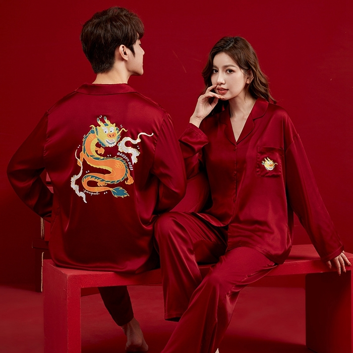 91家纺网 家纺一手货源 找家纺 洛兰沙家居馆【只代发】【只代发】 2024新款婚庆冰丝睡衣 7