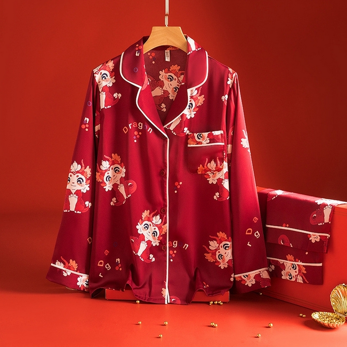 91家纺网 家纺一手货源 找家纺 洛兰沙家居馆【只代发】【只代发】 2024新款婚庆冰丝睡衣 10