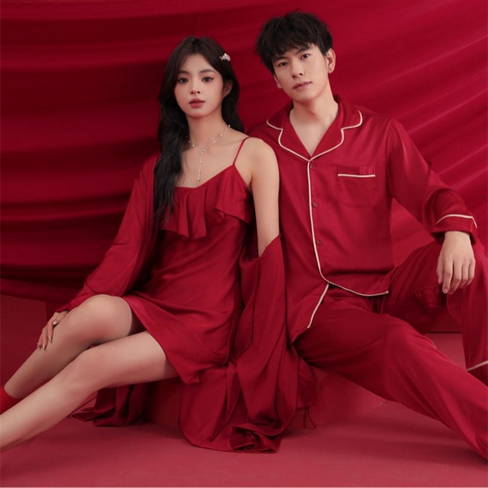 91家纺网 家纺一手货源 找家纺 洛兰沙家居馆【只代发】【只代发】 2024新款婚庆冰丝睡衣 5