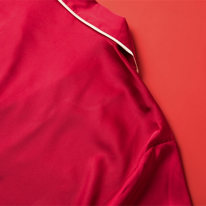 91家纺网 家纺一手货源 找家纺 洛兰沙家居馆【只代发】【只代发】 2024新款婚庆冰丝睡衣 111蕾丝情侣双长