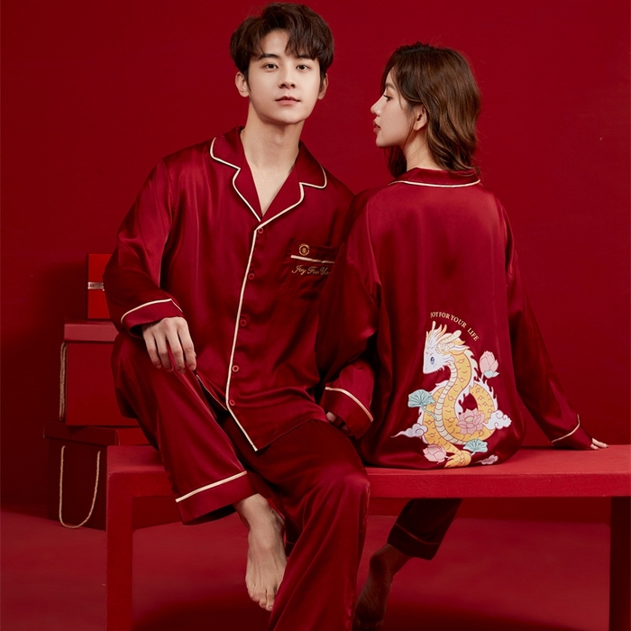 91家纺网 家纺一手货源 找家纺 洛兰沙家居馆【只代发】【只代发】 2024新款婚庆冰丝睡衣 7