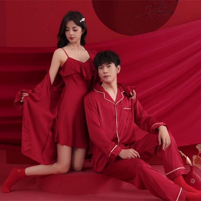 91家纺网 家纺一手货源 找家纺 洛兰沙家居馆【只代发】【只代发】 2024新款婚庆冰丝睡衣 5